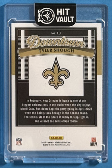 2025 Tyler Shough — Donruss Downtown — Back — Inventory P002-D