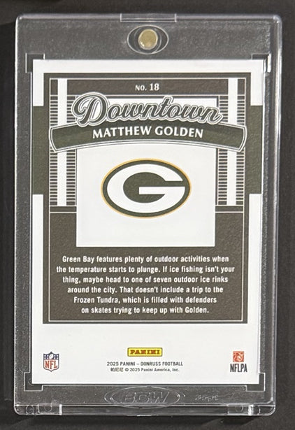 2025 Matthew Golden — Donruss Downtown — Back — Inventory P005-B