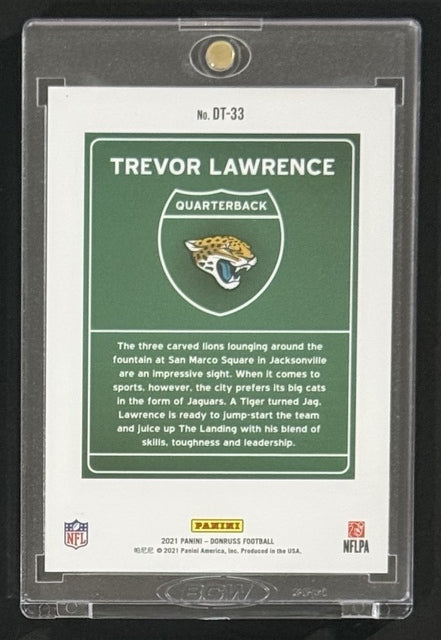 2021 Trevor Lawrence — Donruss Downtown — Back — Inventory P007-B