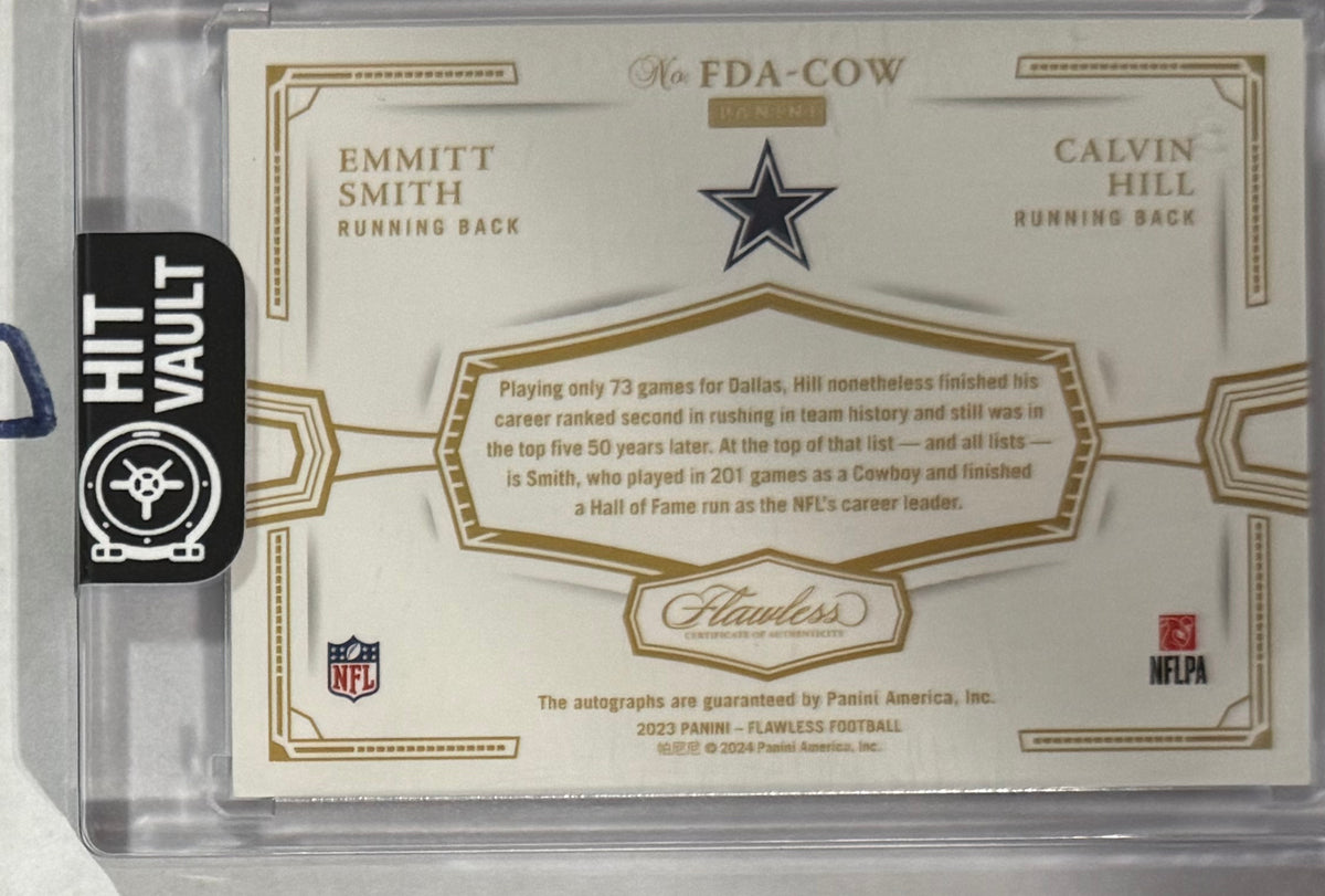 2023 Emmitt Smith / Calvin Hill Flawless Dual Autographs — back — Inventory P053-D