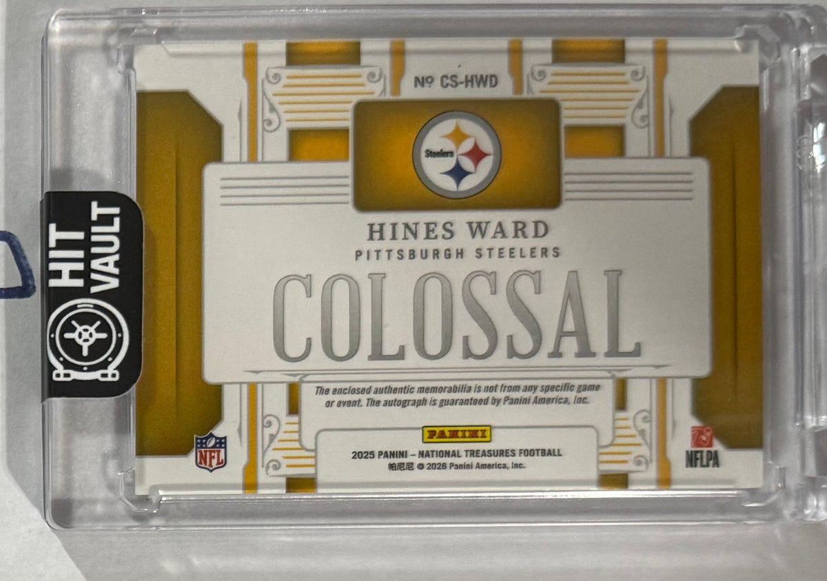 2025 Hines Ward National Treasures Colossal Signatures — back — Inventory P055-D