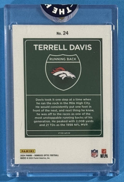 2024 Terrell Davis — Donruss Optic Downtown — back photograph