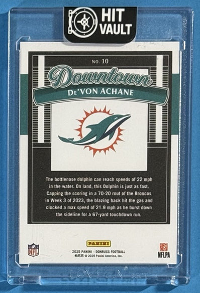 2025 De'Von Achane — Donruss Downtown — back photograph