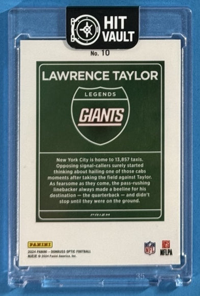 2024 Lawrence Taylor — Donruss Optic Downtown — Back — Inventory P001-C