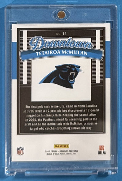 2025 Tetairoa McMillan — Donruss Downtown — Back — Inventory P002-C