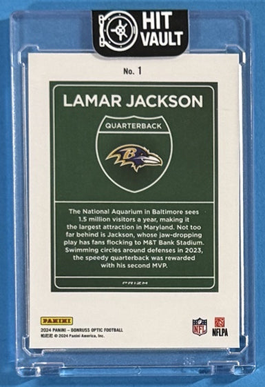 2024 Lamar Jackson — Donruss Optic Downtown — Back — Inventory P003-C