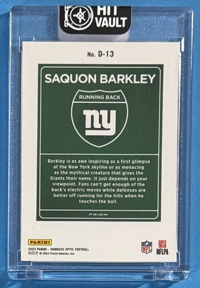 2023 Saquon Barkley — Donruss Optic Downtown — Back — Inventory P004-D