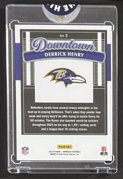 2025 Derrick Henry — Donruss Downtown — Back — Inventory P005-A