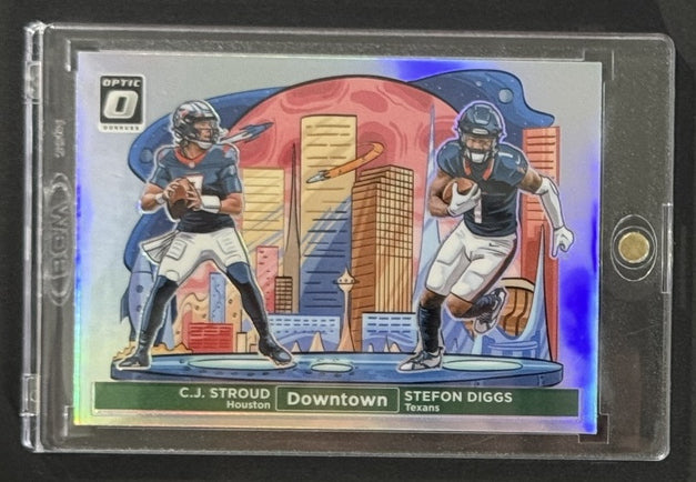 2024 C.J. Stroud / Stefon Diggs — Donruss Optic Downtown Duos — Front — Inventory P006-C