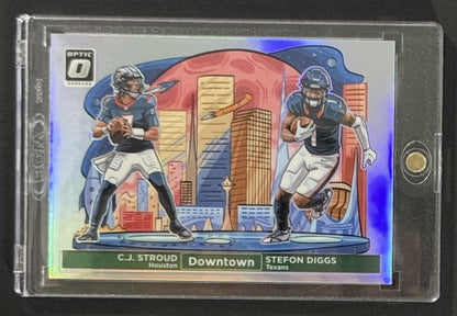 2024 C.J. Stroud / Stefon Diggs — Donruss Optic Downtown Duos — Front — Inventory P006-C