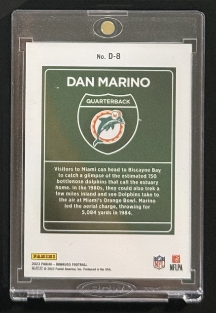 2023 Dan Marino — Donruss Downtown — Back — Inventory P007-D