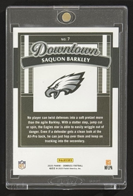 2025 Saquon Barkley — Donruss Downtown — Back — Inventory P008-B