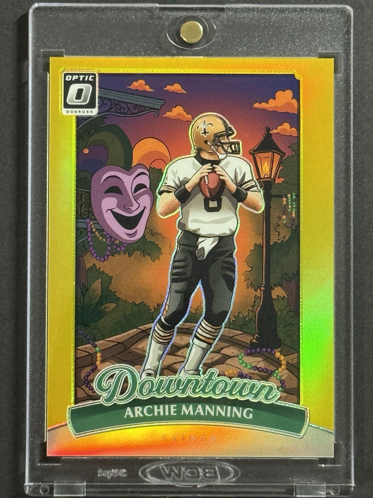 2025 Archie Manning — Donruss Optic Downtown [Gold Prizm] — front — Inventory P009-B