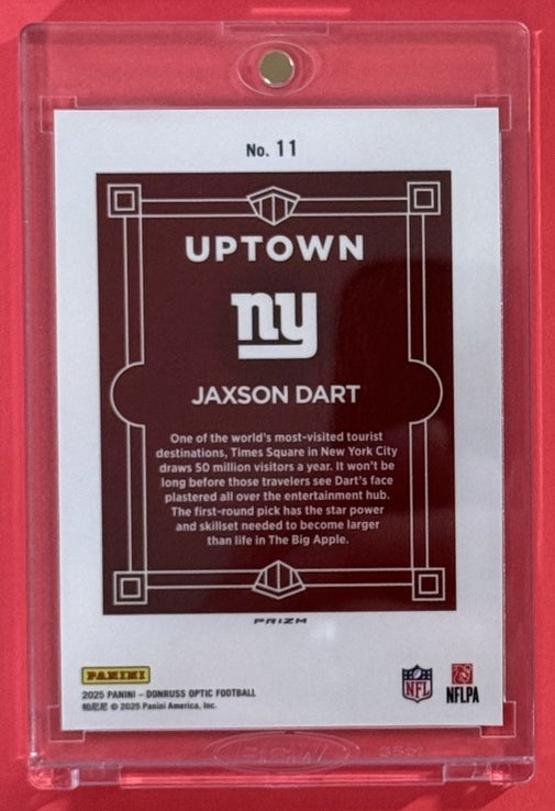 2025 Jaxson Dart — Donruss Optic Uptown — back photograph