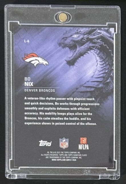2025 Bo Nix — Signature Class Leviathans — Back — Inventory P030-A