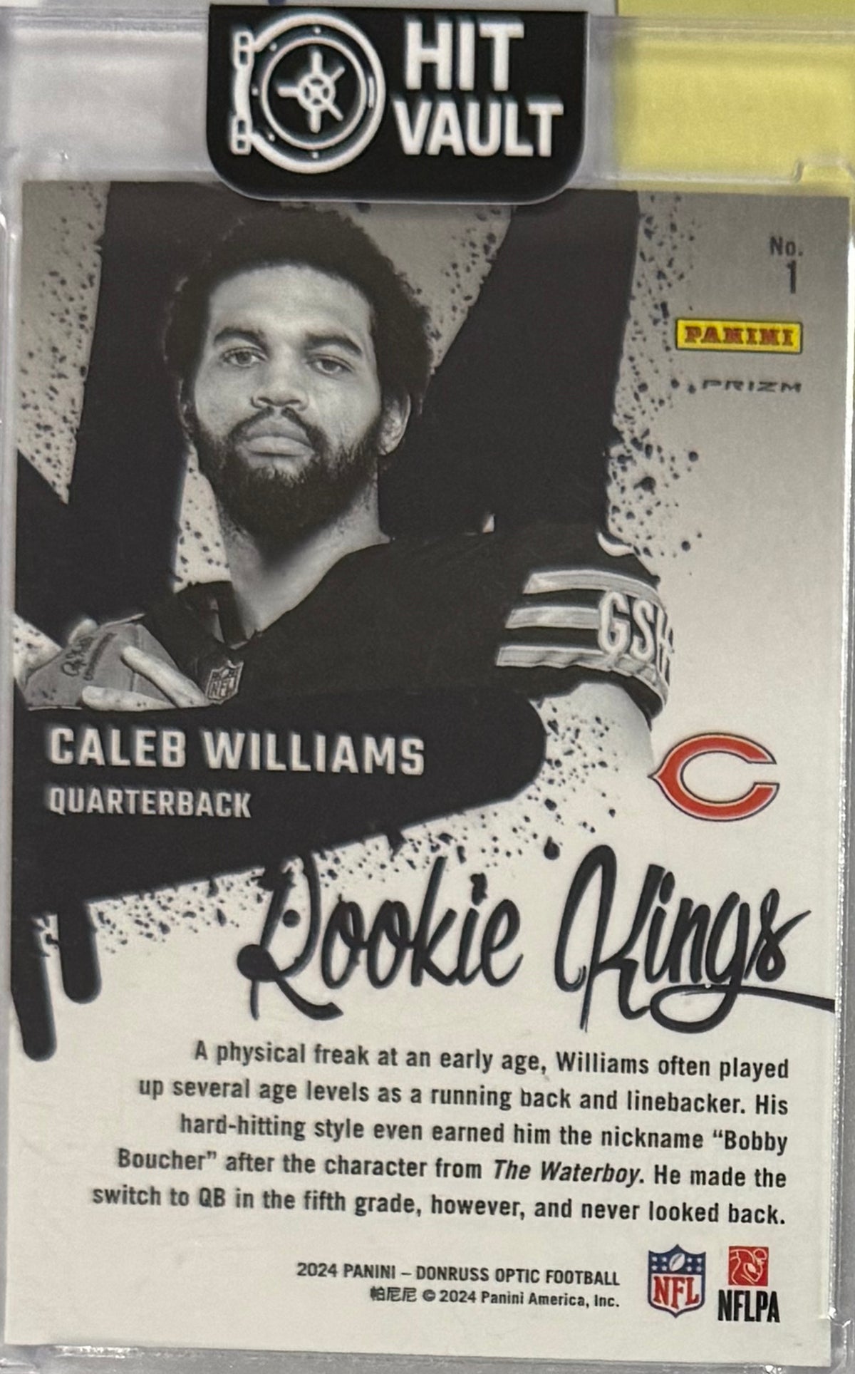 2024 Caleb Williams Donruss Optic Rookie Kings — back — Inventory P031-A