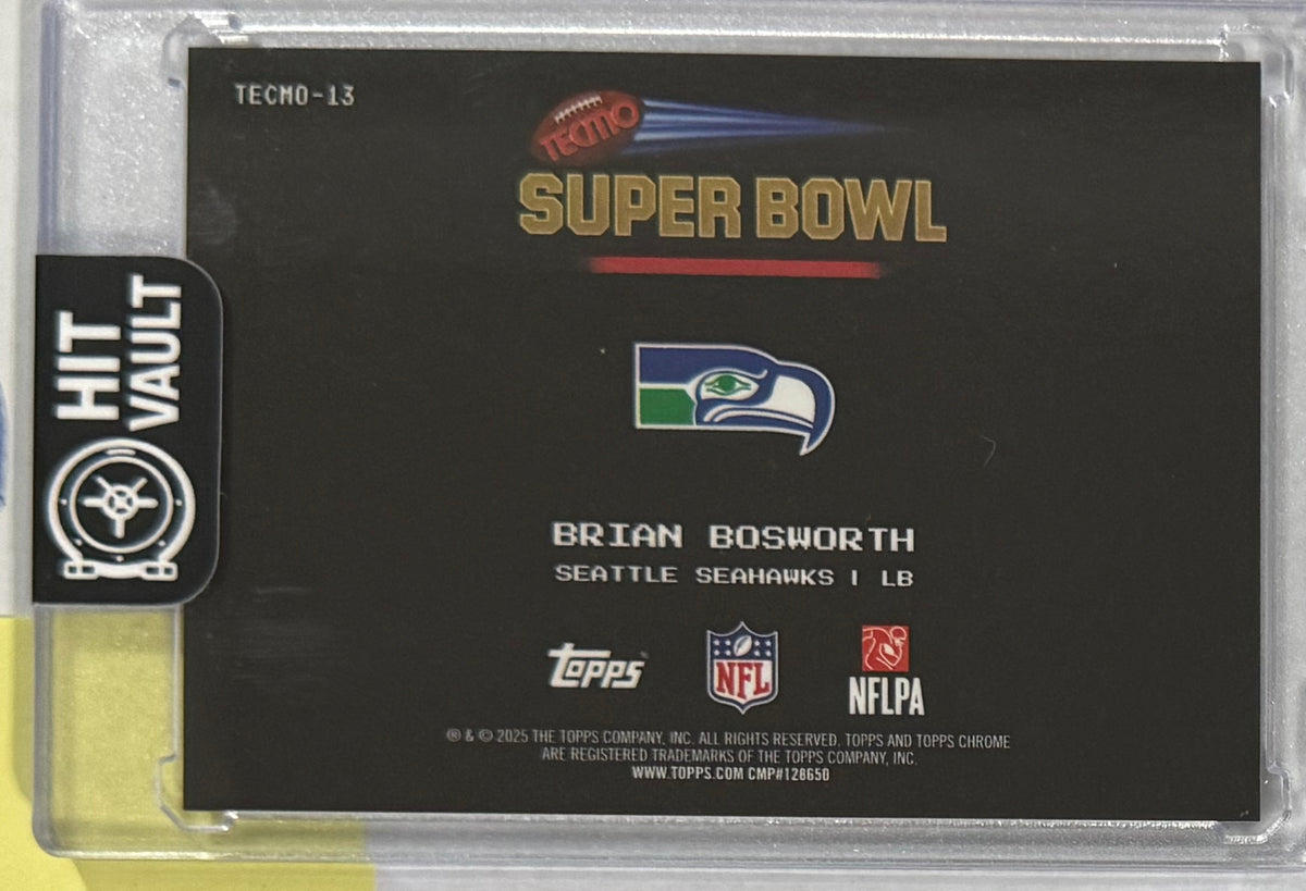 2025 Brian Bosworth Chrome Tecmo Super Bowl — back — Inventory P031-B