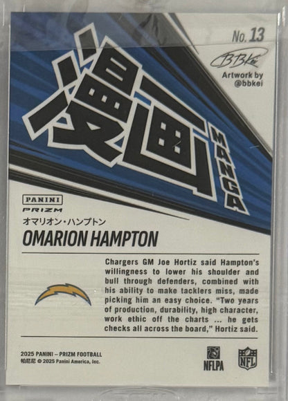 2025 Omarion Hampton Prizm Prizmania Manga — back — Inventory P033-B