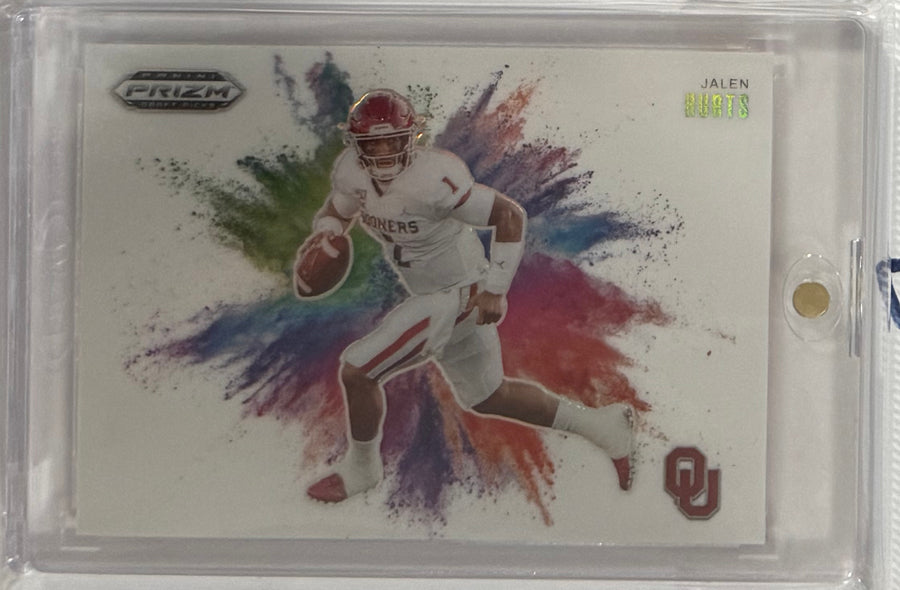 2025 Jalen Hurts — Prizm Draft Picks White Color Blast [SSP / Case Hit] — front photograph