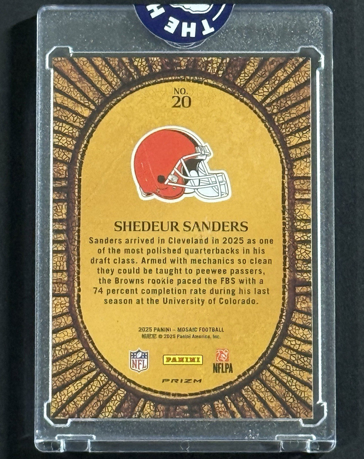 2025 Shedeur Sanders — Mosaic Micro Mosaic [SSP / Case Hit] — back — Inventory P034-B