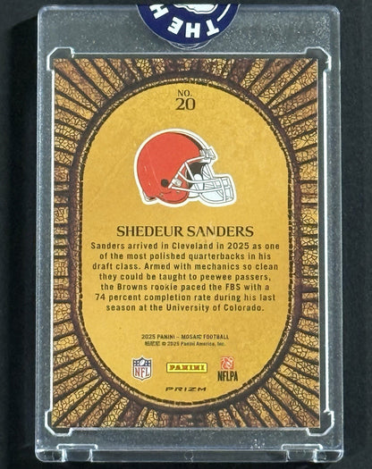 2025 Shedeur Sanders — Mosaic Micro Mosaic [SSP / Case Hit] — back — Inventory P034-B