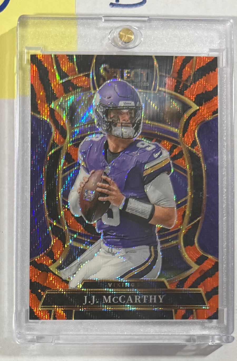 2025 J.J. McCarthy — Select Concourse [Tiger Prizm] — front photograph