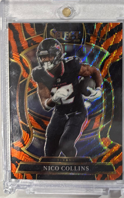 2025 Nico Collins Select Concourse Tiger Prizm — front — Inventory P040-C