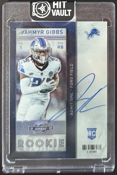 2023 Jahmyr Gibbs — Contenders Optic 2013 Contenders Throwback Rookie Autographs — front photograph