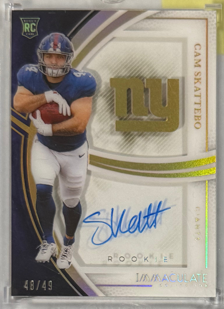 2025 Cam Skattebo — Immaculate Collection Immaculate Rookie Shadowbox Signatures — front photograph