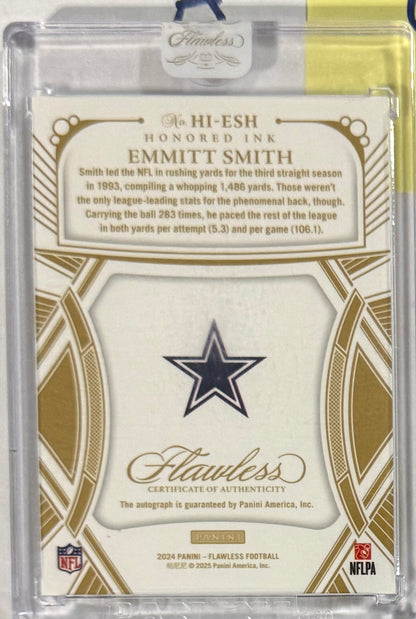 2024 Emmitt Smith Flawless Honored Ink — back — Inventory P052-A