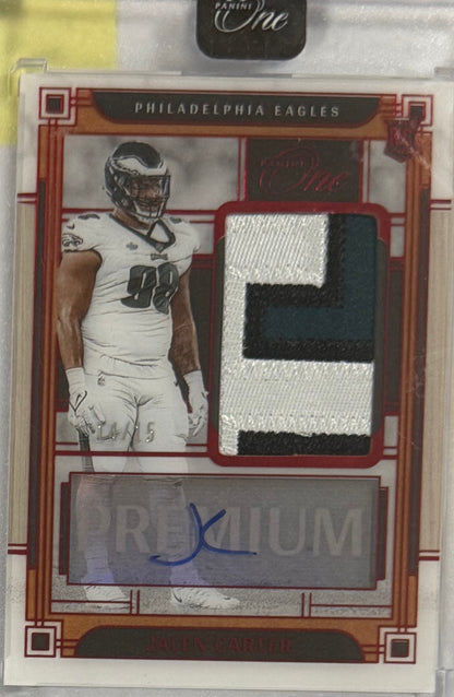 2023 Jalen Carter — One Premium Rookie Patch Autographs — 14/15 — front — Inventory P052-B