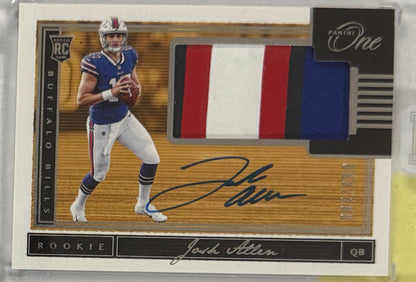 2018 Josh Allen Panini One Rookie Patch Autographs — front — Inventory P053-A