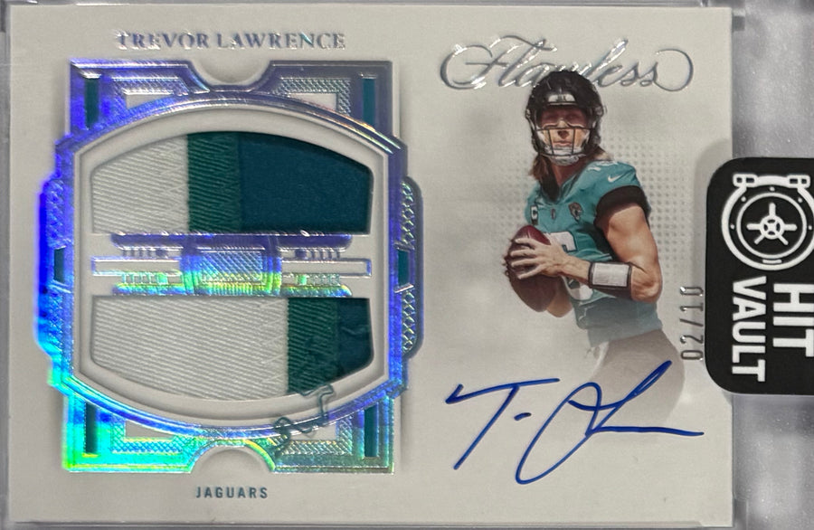2022 Trevor Lawrence — Flawless Dual Patch Autographs [Sapphire] — 02/10 — front photograph