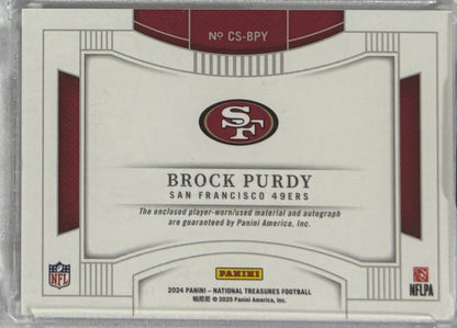 2025 Brock Purdy National Treasures 2024 Update Colossal Signatures — back — Inventory P055-B