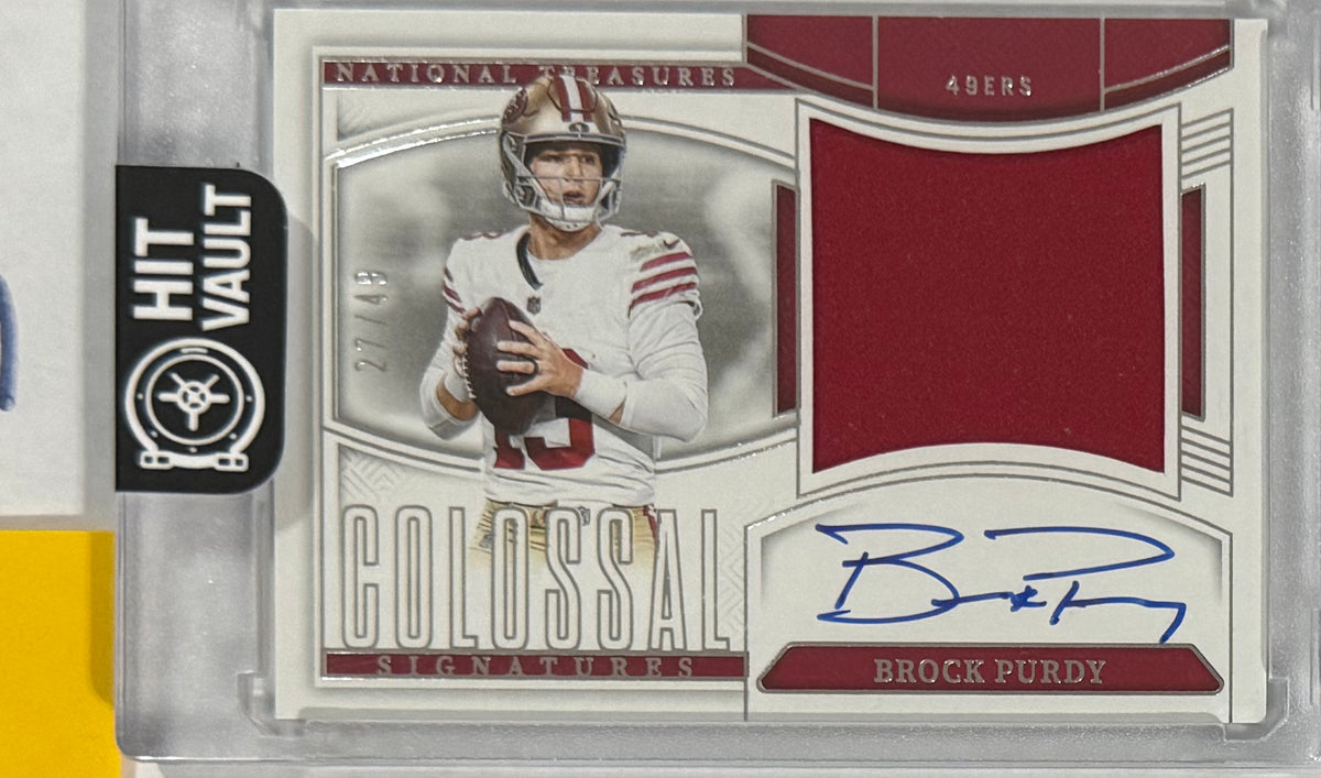 2025 Brock Purdy National Treasures 2024 Update Colossal Signatures — front — Inventory P055-B