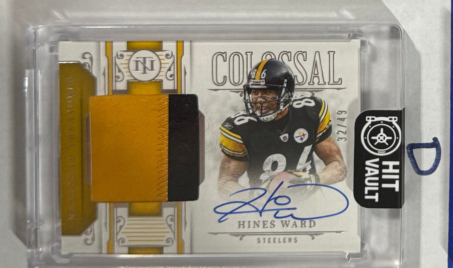 2025 Hines Ward — National Treasures Colossal Signatures — front photograph