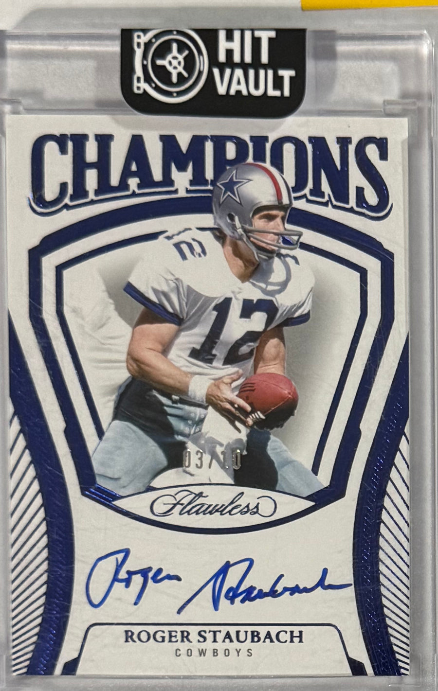 2025 Roger Staubach — Flawless Champions Signatures [Sapphire] — front photograph