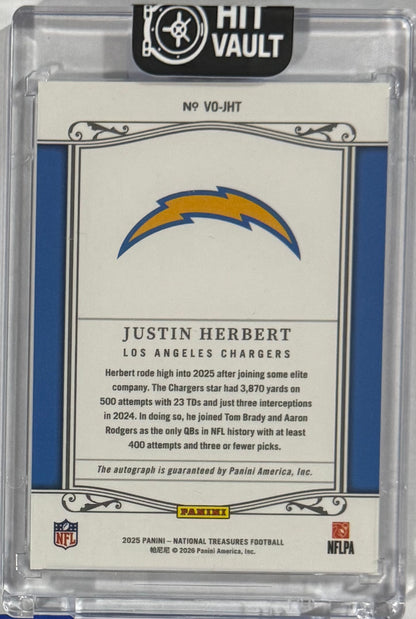 2025 Justin Herbert — National Treasures Virtuoso — back — Inventory P056-B