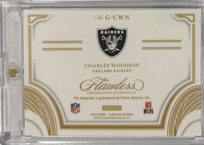 2025 Charles Woodson — Flawless Greats Autograph — 09/10 — back — Inventory P057-A