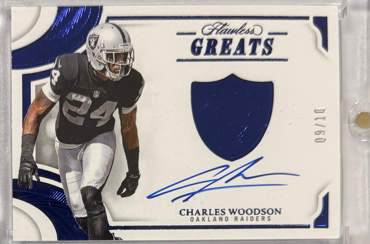 2025 Charles Woodson — Flawless Greats Autograph — 09/10 — front — Inventory P057-A
