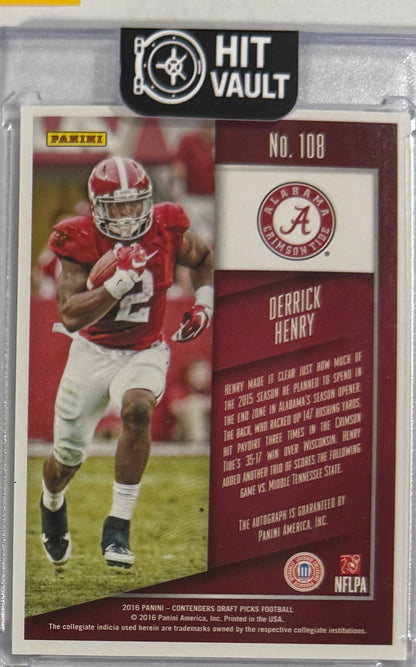 2016 Derrick Henry — Contenders Draft Picks College Ticket Autographs — back — Inventory P057-B