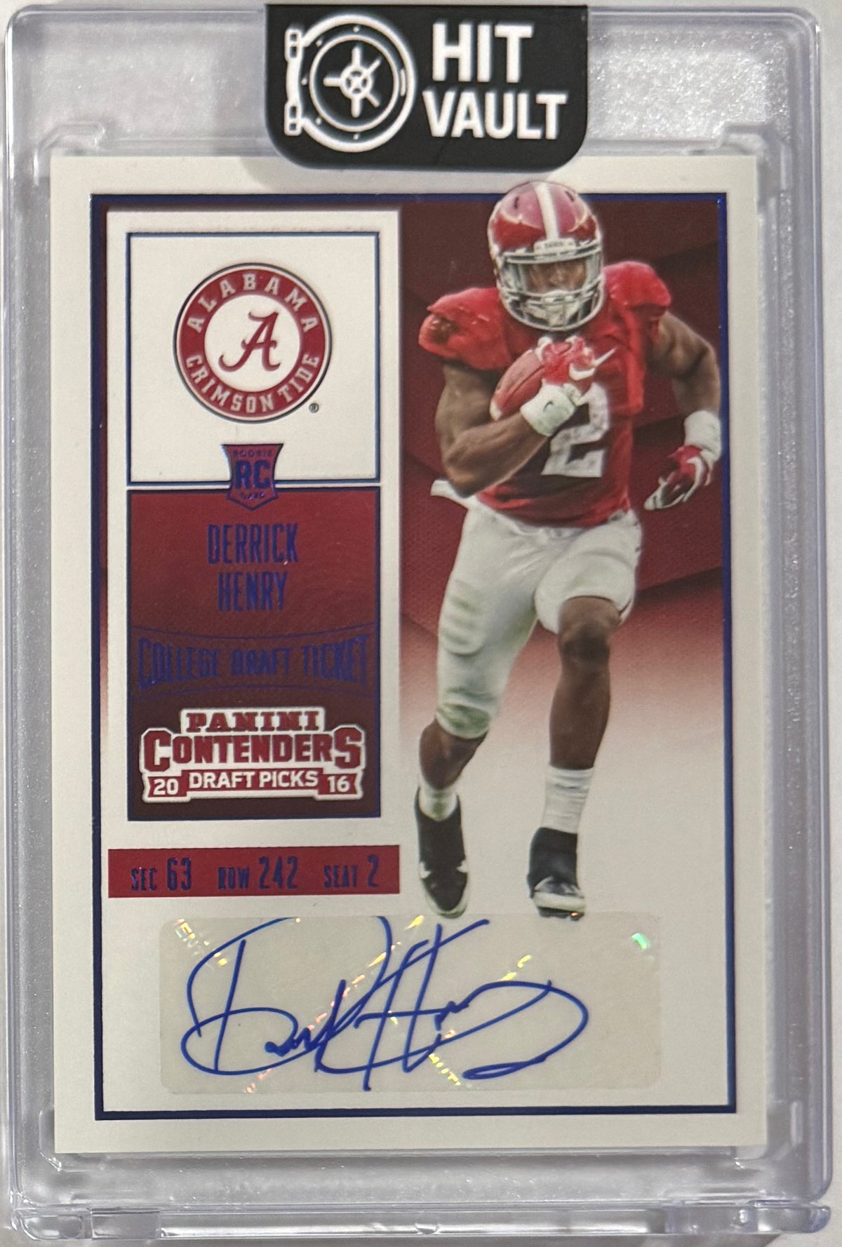 2016 Derrick Henry — Contenders Draft Picks College Ticket Autographs — front — Inventory P057-B