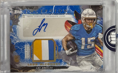 2024 Ladd McConkey — Inception Provenance Patch Autographs — front — Inventory P058-D