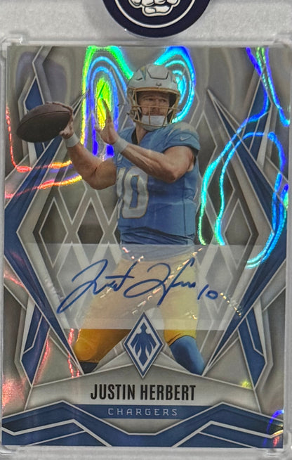 2025 Justin Herbert — Phoenix Base Autographs Blue — front — Inventory P059-B