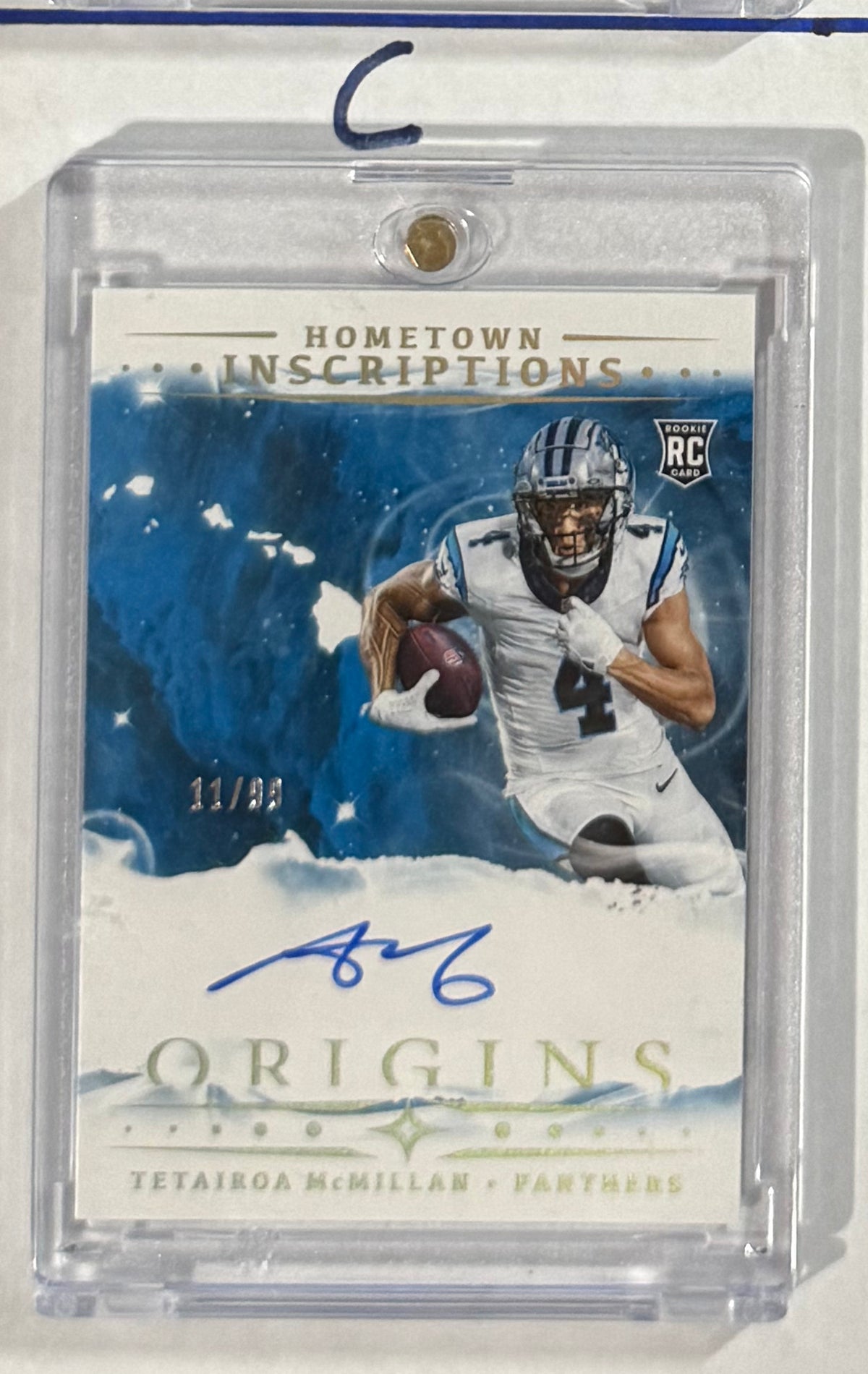 2025 Tetairoa McMillan — Origins Hometown Inscriptions — front — Inventory P059-C