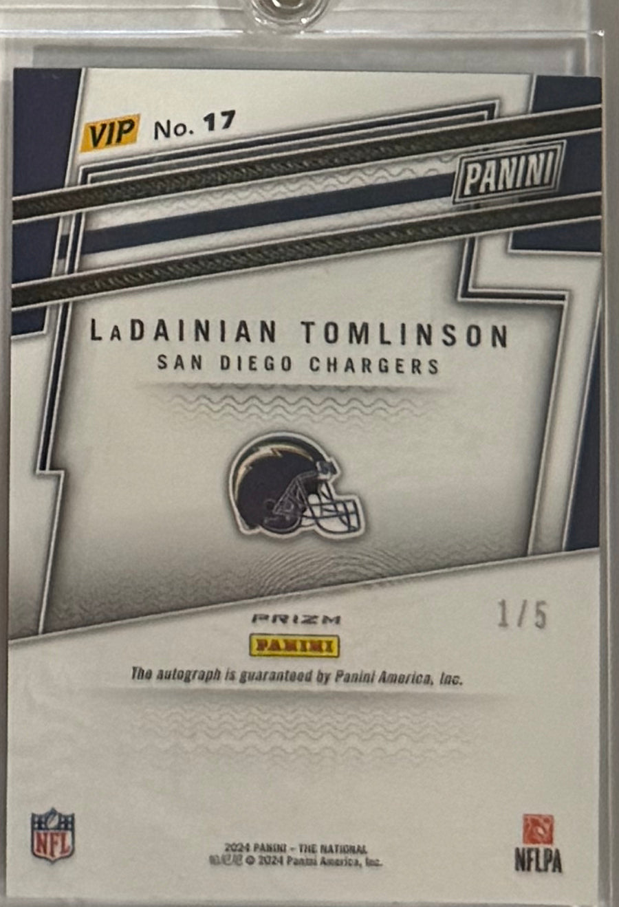 2024 LaDainian Tomlinson — National Gold VIP Party Base Autographs [Black Gold Autographs] — back photograph