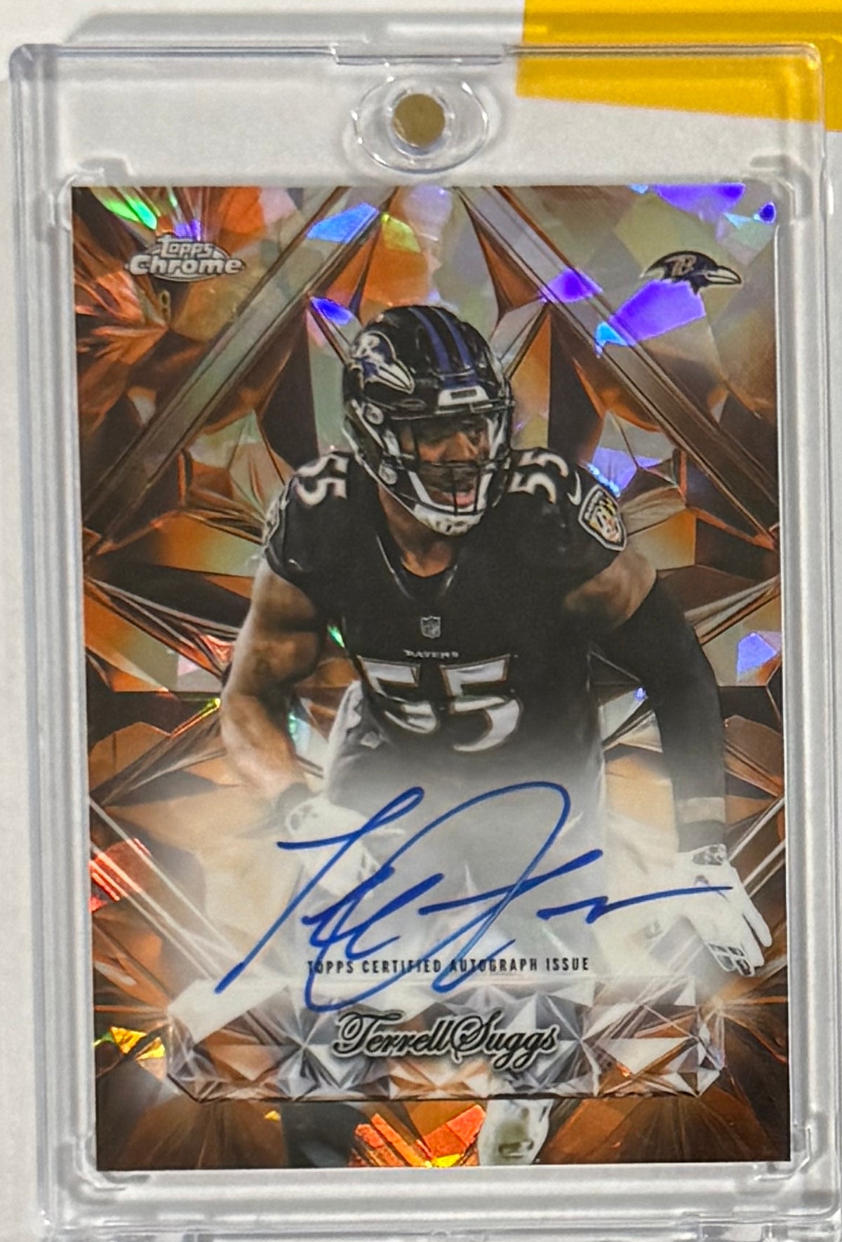 2025 Terrell Suggs — Chrome Sapphire Sapphire Selections Autographs Diamond — front — Inventory P061-A
