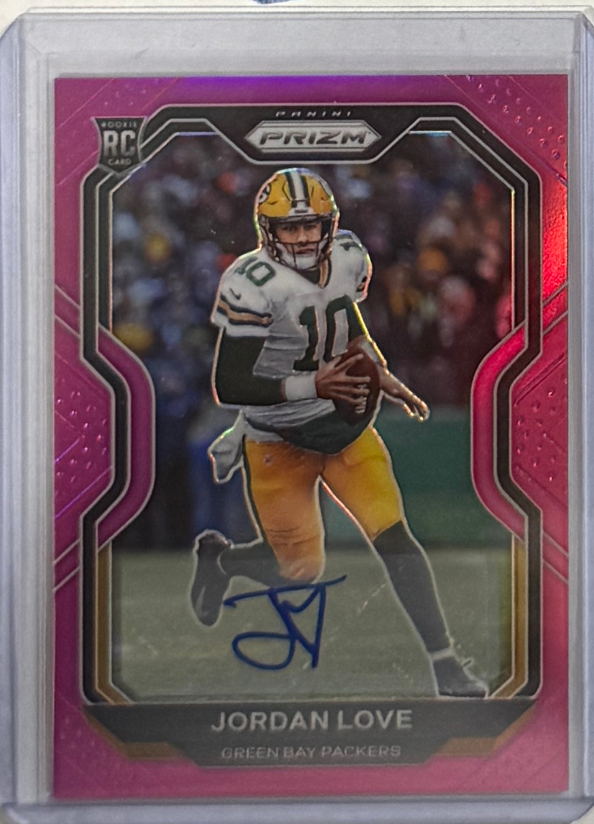 2020 Jordan Love — Prizm Rookie Autographs Pink Prizm — front — Inventory P062-C