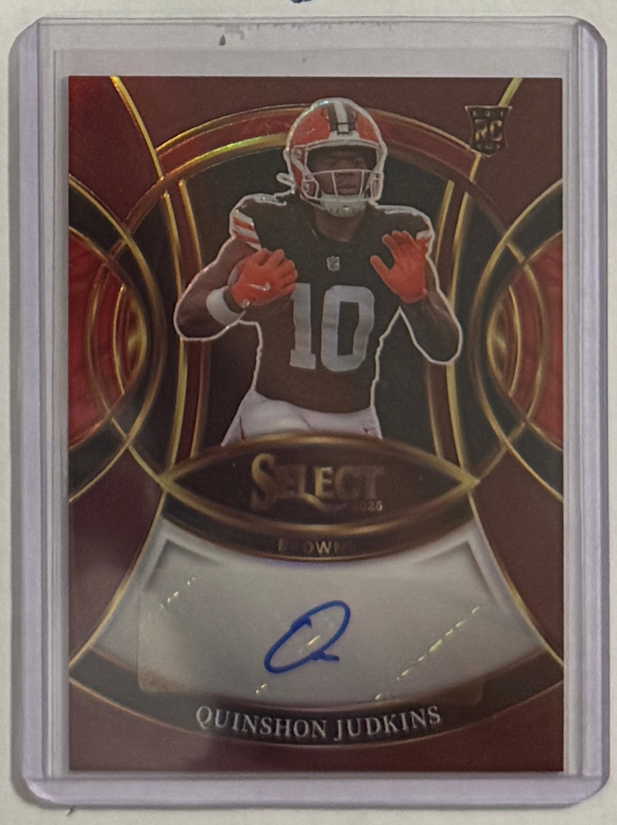 2025 Quinshon Judkins — Select Rookie Signatures Maroon Prizm — front — Inventory P063-D