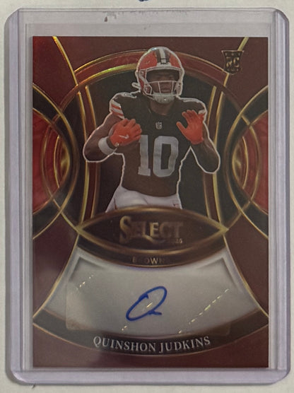 2025 Quinshon Judkins — Select Rookie Signatures Maroon Prizm — front — Inventory P063-D